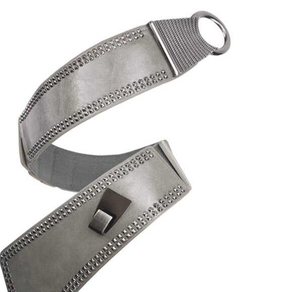 Waist Belt Elastic Stretch Cinch Belts With Interlock Buckle